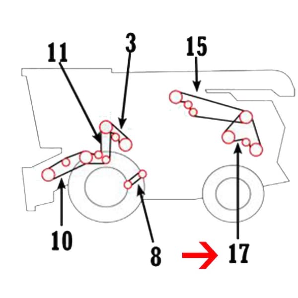 Aftermarket H155525 Fine Cut Front Straw Chopper Belt Fits John Deere Combine CTS II COB40-0712 - main